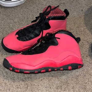Pink and black Jordans